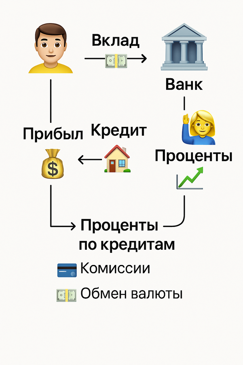 Мы кладём деньги в банк, а он пускает их в работу. Казалось бы, всё просто, но за этой фразой скрывается целая система: от кредитов и комиссий до хитрых психологических приёмов.