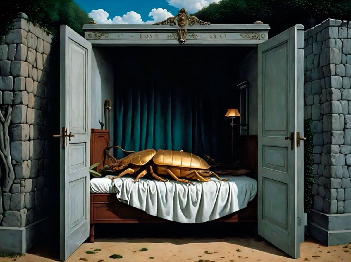 Реальность, грубо вторгаясь в его вымышленный мир, не уничтожает общую фантазию. Она изменяется, как вирус