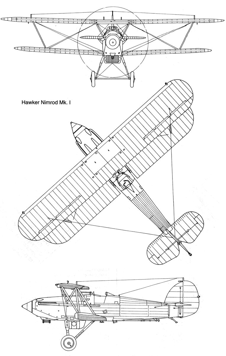 Истребитель Хоукер «Нимрод» Mk.I, схема внешнего вида