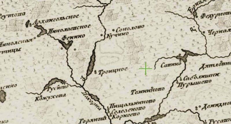 Соколово и Кучино на Плане Царствующаго Града. 1766 год