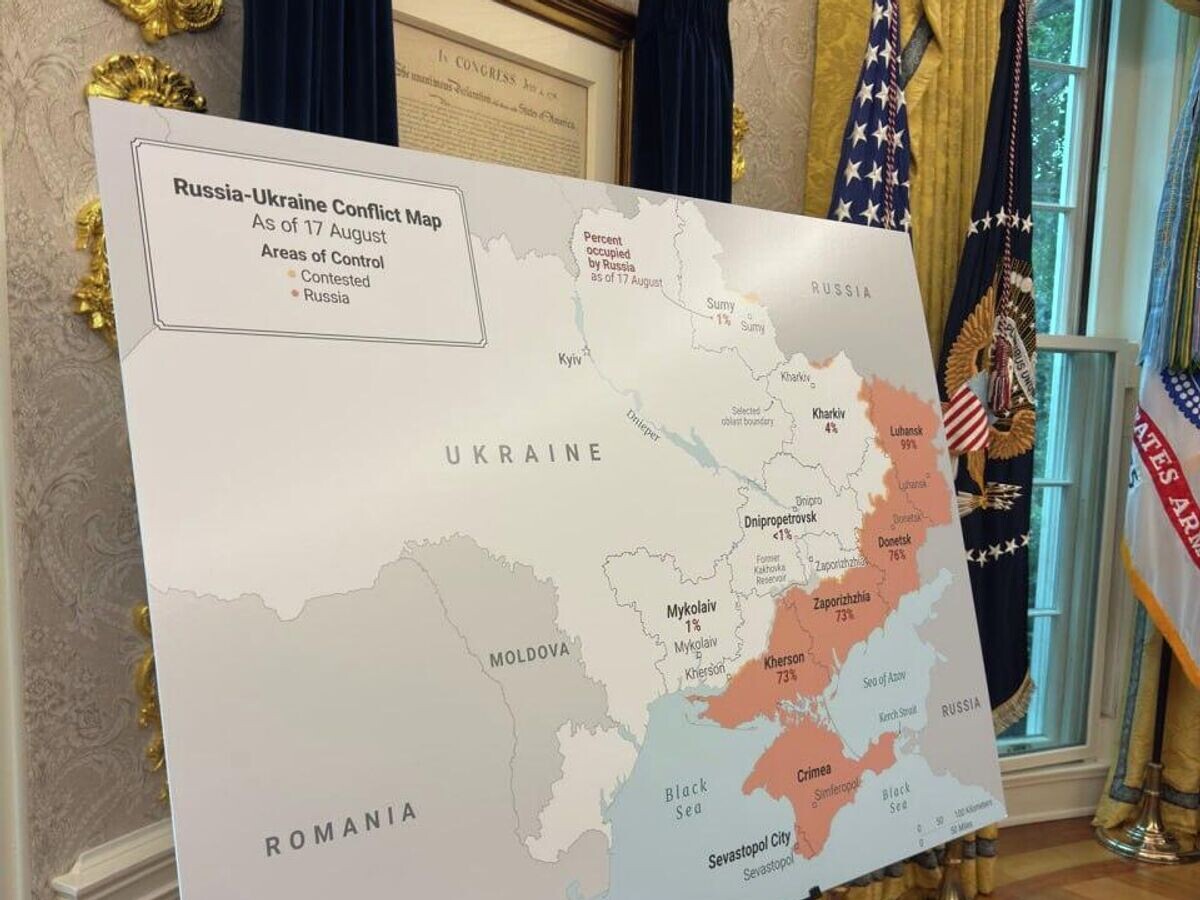    Карта Украины выставлена в Овальном кабинете Белого дома© Фото : соцсети