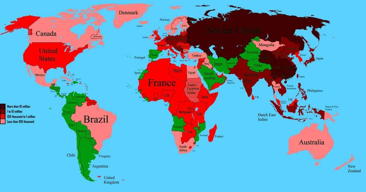    Карта потерь во Второй мировой войне / © Acrobatic-Way-9519 / Reddit
