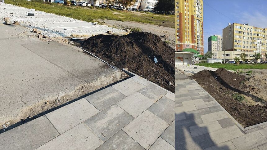 На отремонтированном бульваре Архитекторов в Омске обнаружилась яма.