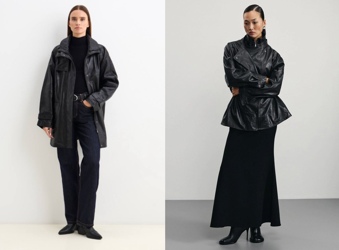 Примеры кожаных курток. Источник: lamoda.ru