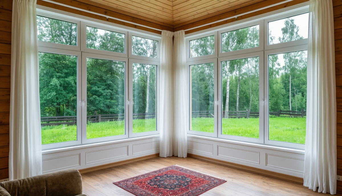 Пример больших окон в частном коттедже