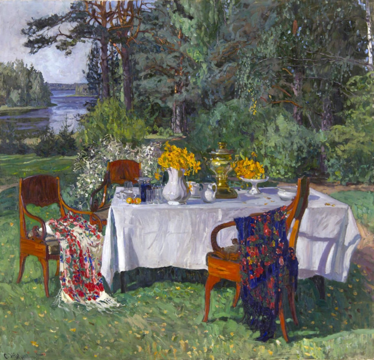 Станислав Жуковский. Перед террасой. 1913. Омский областной музей изобразительных искусств им. М.А. Врубеля, Омск