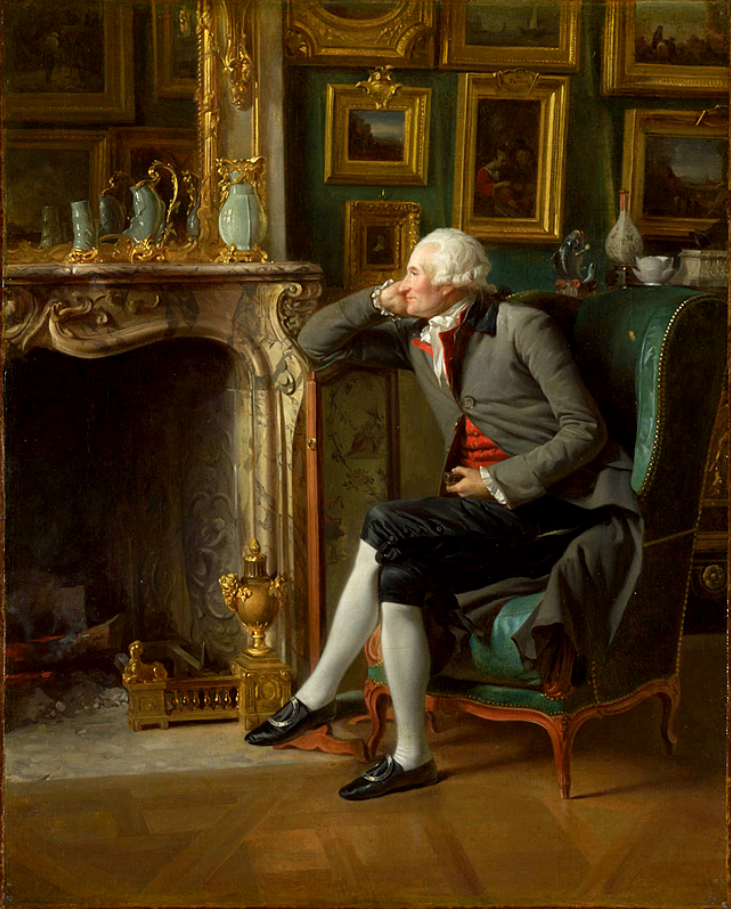А-П. Данлу. Барон де Безанваль в своем салоне. 1791 год. Холст, масло, размеры 45,5 х 36, 3 см. В собрании Национальной галереи Лондона.