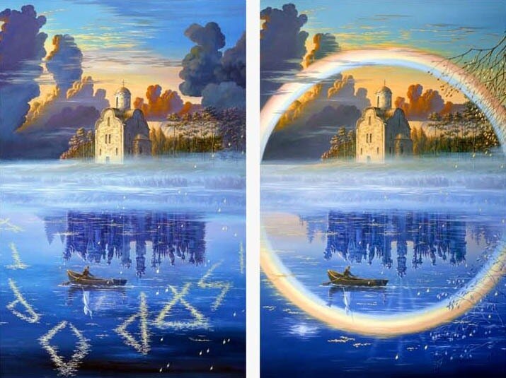 Два лика Перыни. Художник Всеволод Иванов. Разные мерности пространства - физическая и духовная. Из духовной нас поддерживают наши Боги.