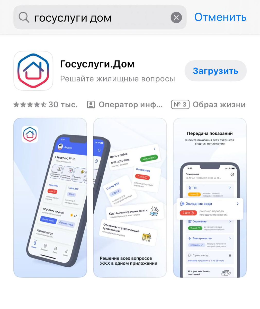 Скриншот с App Store