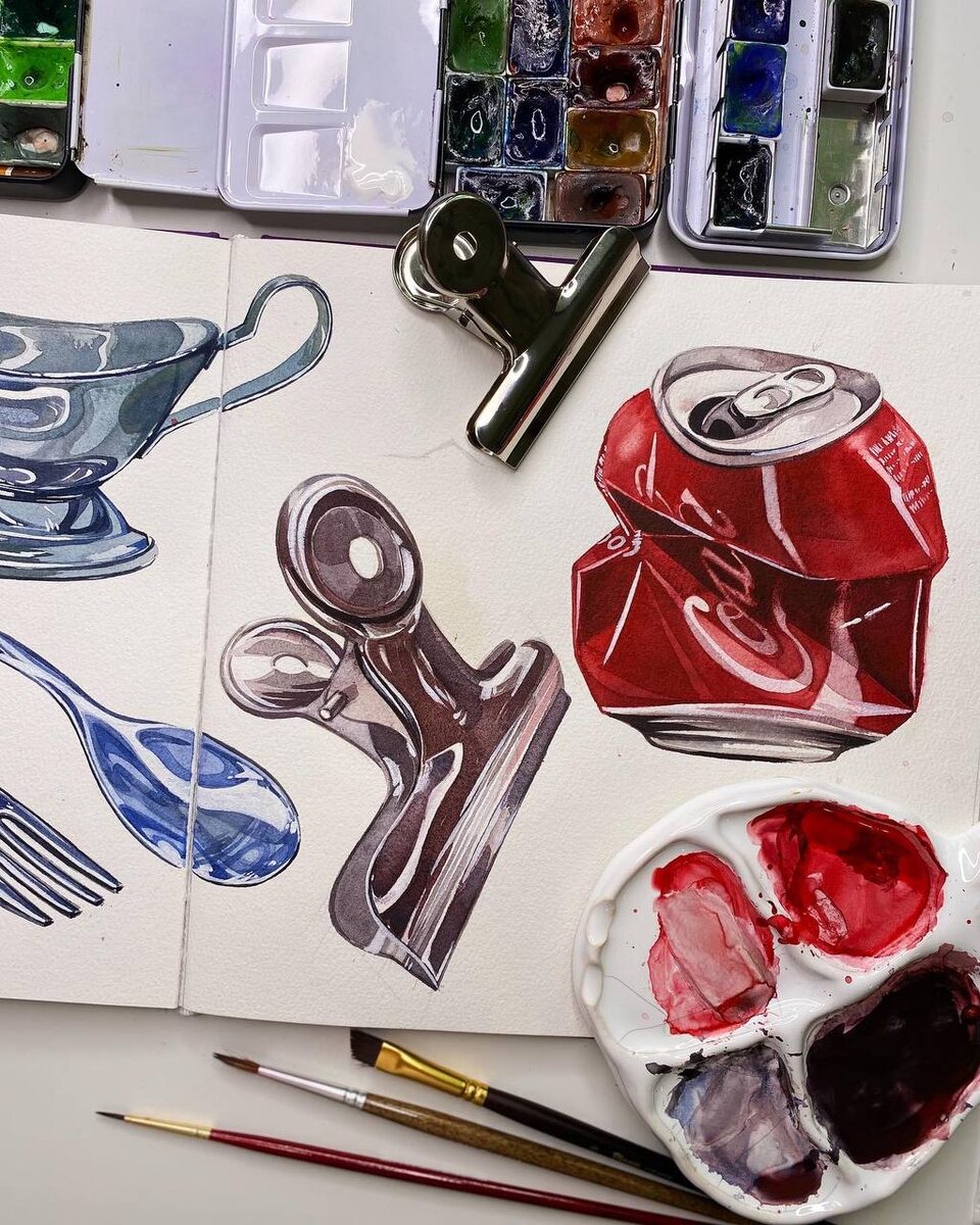 Акварельные иллюстрации выглядят эффектно