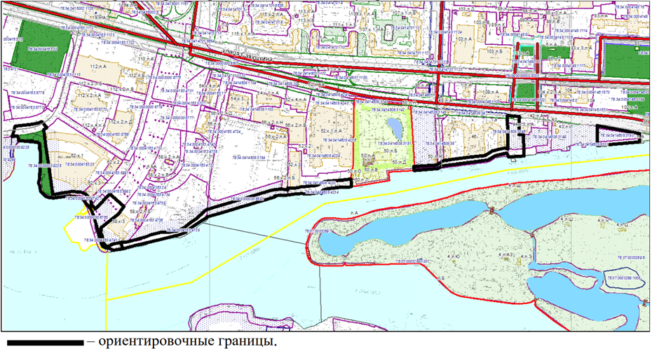    Схема границ проектирования объекта благоустройства Автор фото: Проект благоустройства набережной Большой Невски в Петербурге