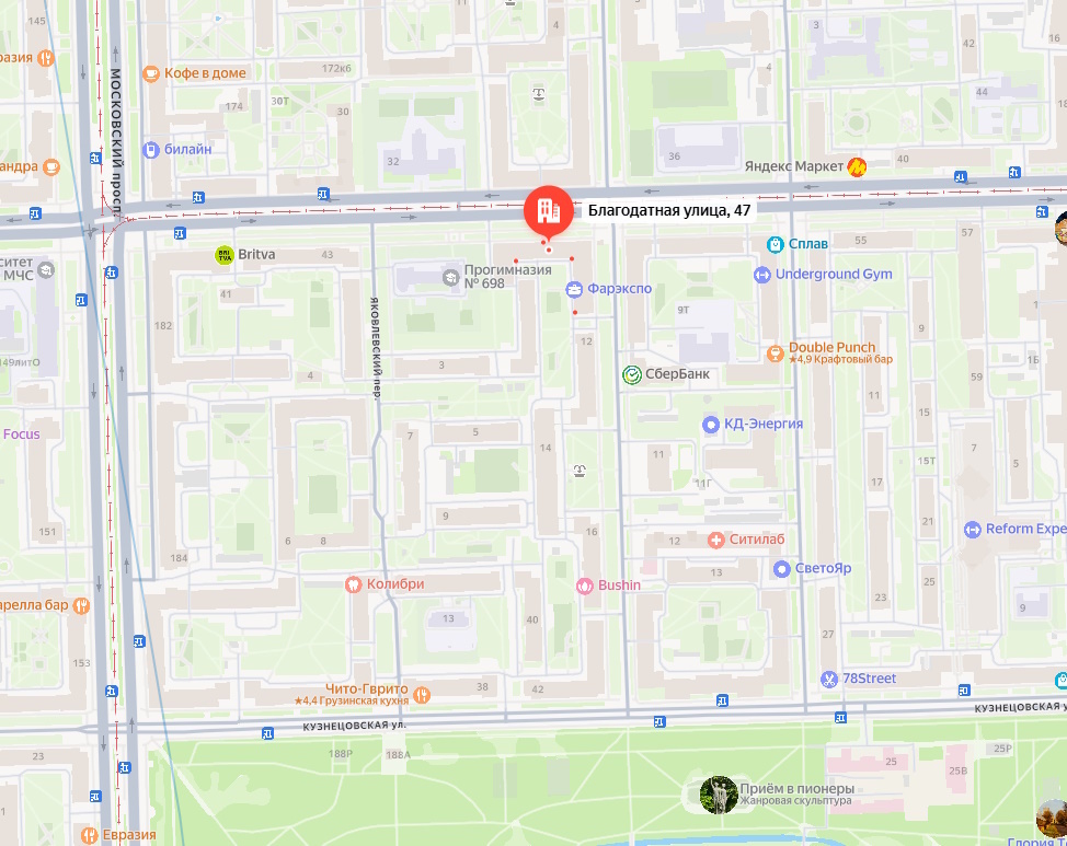 Местоположение объекта.