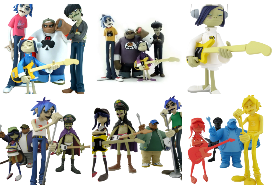 Gorillaz объединились с Kidrobot, чтобы выпустить шесть наборов фигурок в дизайнах Фазы 1 и Фазы 2. В общей сложности мы получили 20 различных фигурок.