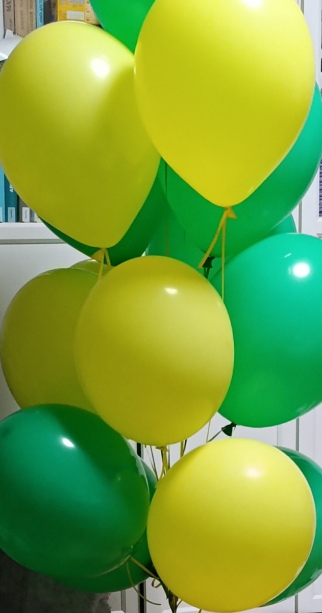Шарики тоже случайно получились под цвет золотарника)) здесь 2240 р. - 14 шариков с гелием на заказ 