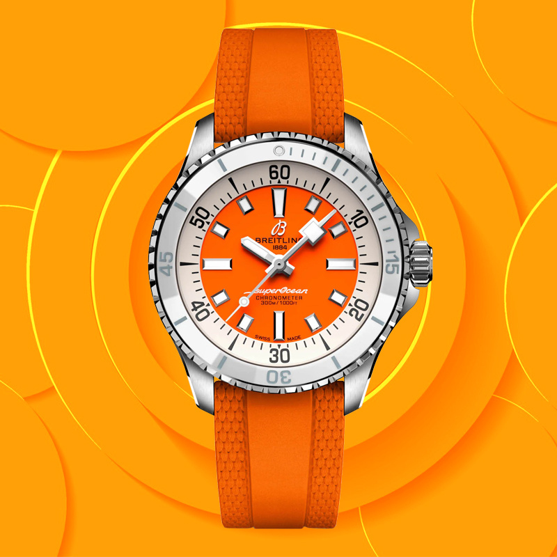 На фото: часы Breitling Superocean Automatic в 36 мм стальном корпусе с вращающимся керамическим безелем