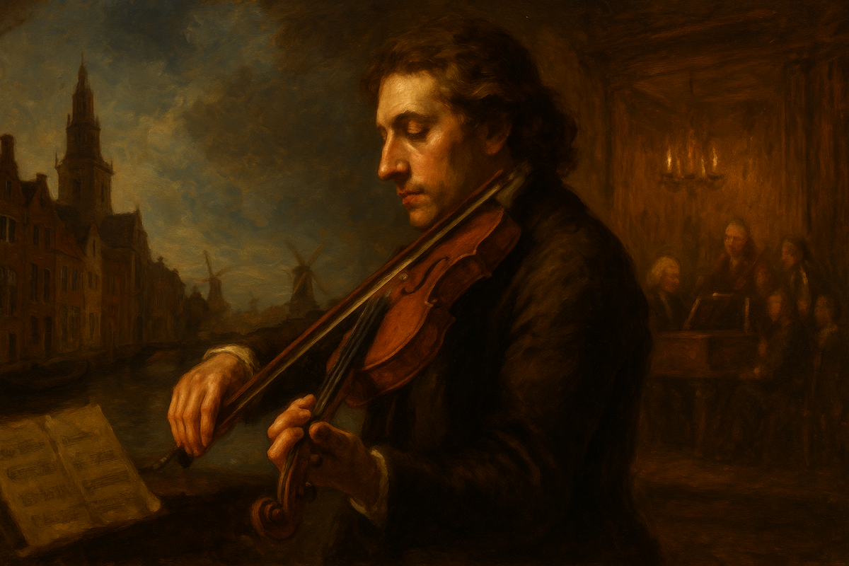 Скрипач и композитор эпохи барокко Виллем де Феш, 1687–1761 гг.