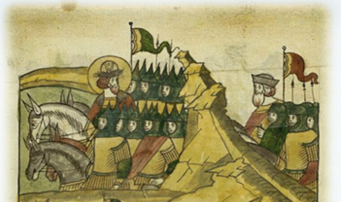 «Лицевой летописный свод. Жития Александра Невского». Фрагмент иллюстрации.