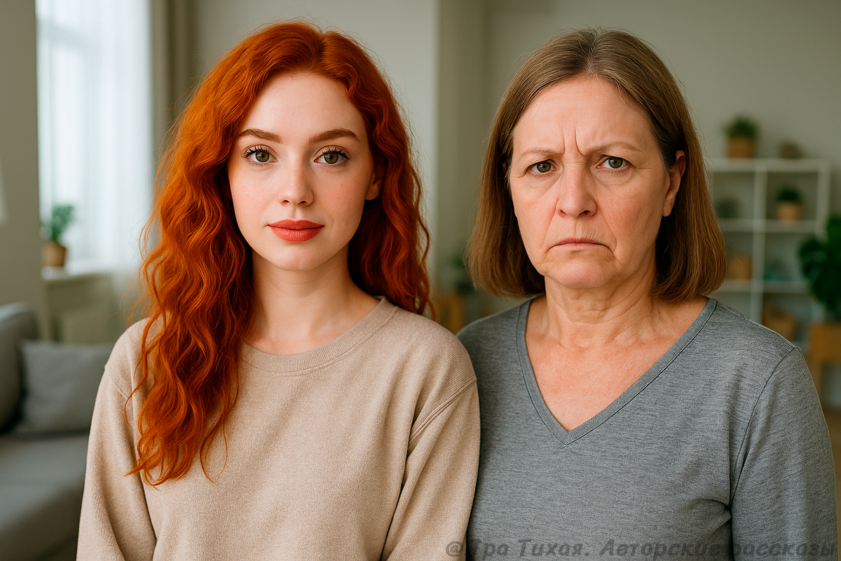 Авторская обложка к рассказу. Валентина Петровна и Аня