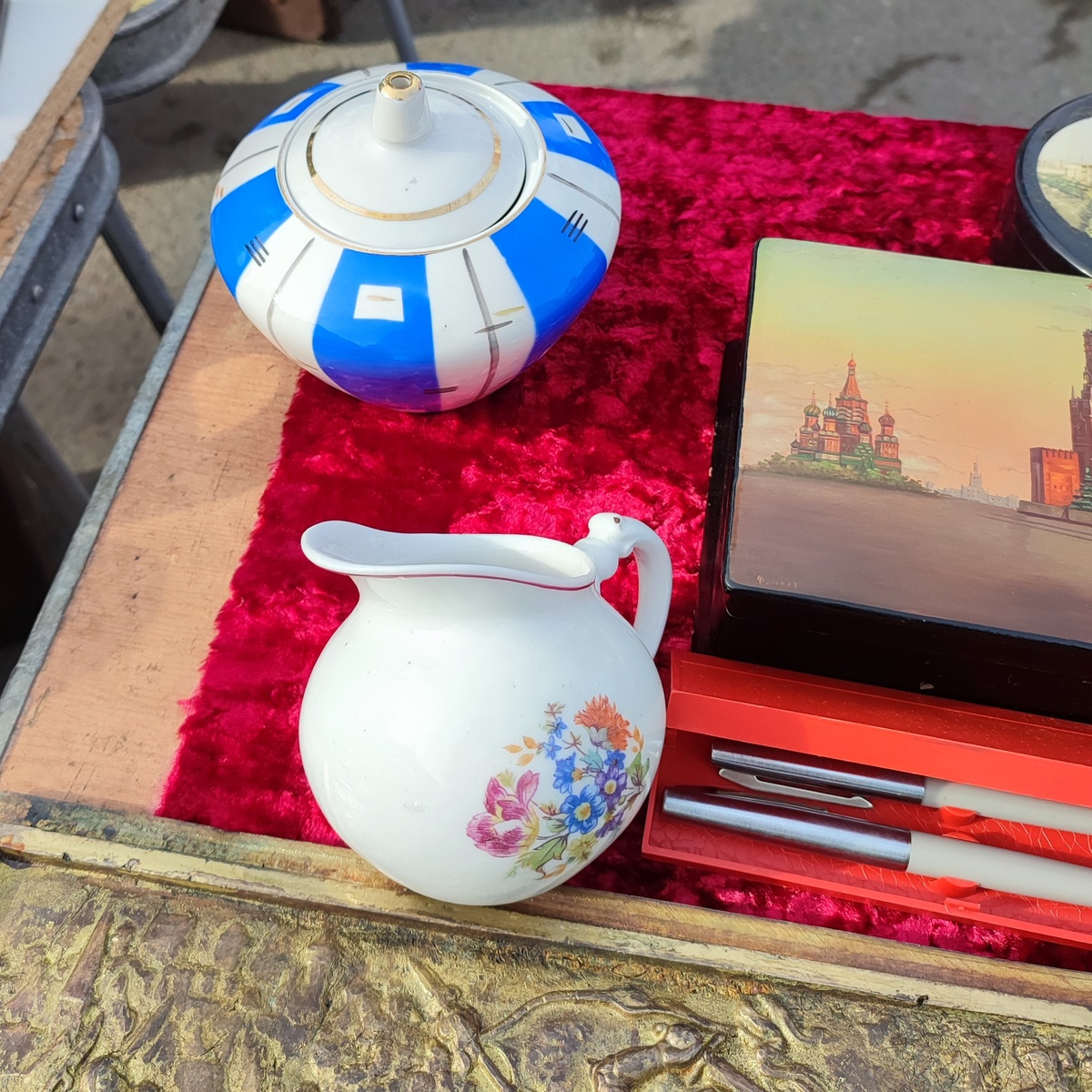 Синее сокровище - необычная Южноуральская сахарница в стиле Дулевских Березок