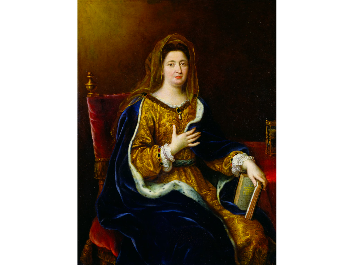 Портрет Франсуазы д’Обинье (1635–1719), маркизы де Ментенон, ок. 1694 г. (холст, масло). Автор - Миньяр, Пьер (1612–1695). Версальский дворец, ФранцияПортрет Франсуазы д’Обинье, маркизы де Ментенон, около 1694 года. Автор - Пьер Миньяр (1612–1695). Картина выполнена на холсте маслом. Находится в Версальском дворце, Франция.