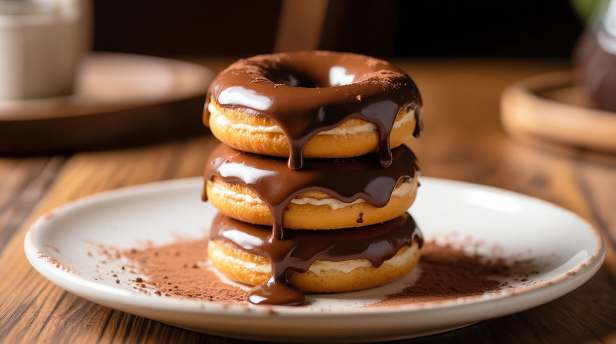 Пончики с шоколадным кремом