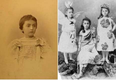Слева – княжна Сэри в детстве. Справа – сестры Елена, Мэри и Тамара Шервашидзе