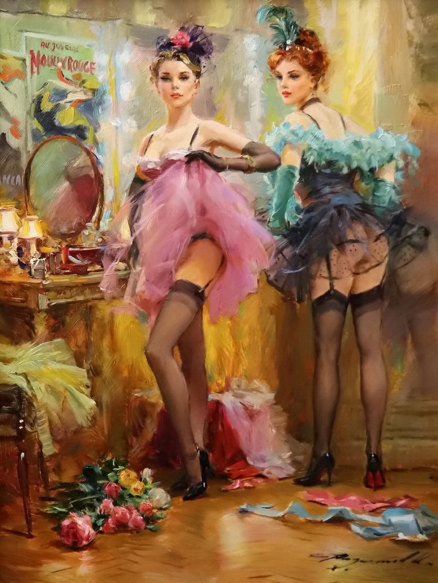 КАРТИНА ХУДОЖНИКА КОНСТАНТИНА РАЗУМОВА / Konstantin Razumov / Танцовщицы из «Мулен Руж»