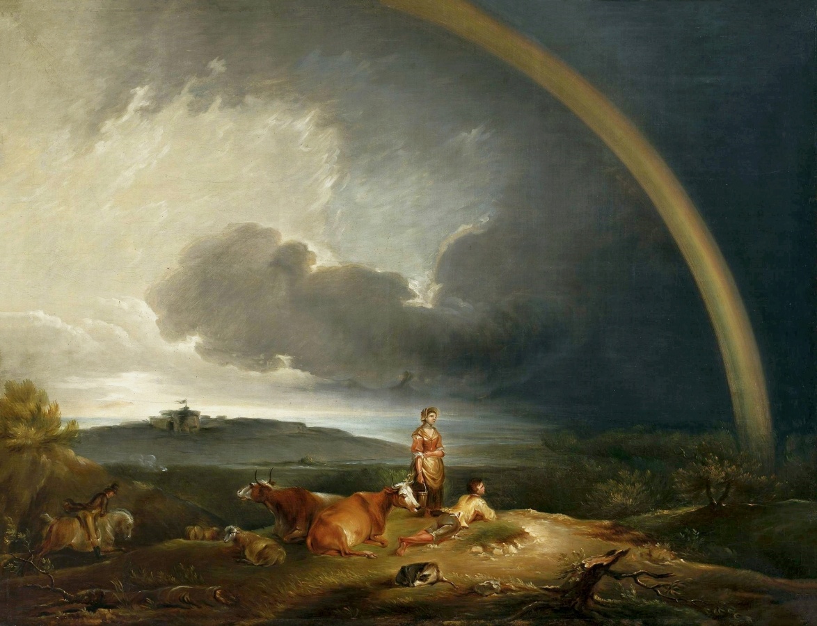 Фрэнсис Буржуа (Francis Bourgeois) (1753-1811) Пейзаж с радугой, Конец 18-го или начало 19-го века Холст, масло.Размеры:100х129,5 см. Национальный музей (Варшава). Фото картины взято из открытого источника.