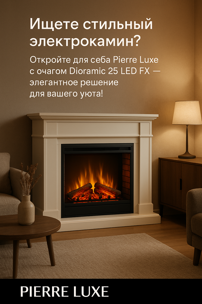    Электрокамин Pierre Luxe: как создать идеальный уют и стиль в вашем доме с помощью Dioramic 25 LED FX Kamin