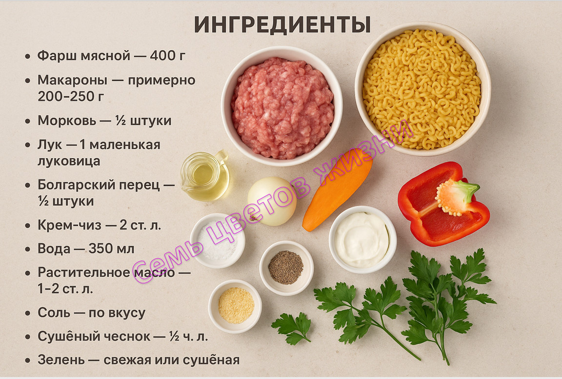 Ингредиенты для быстрого ужина