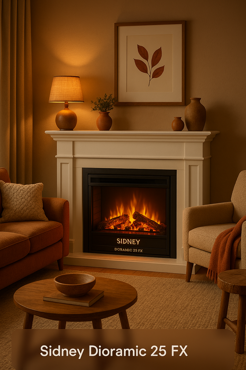    Как превратить свой дом в идеальное место для отдыха с электрическим камином Sidney с эффектом Dioramic 25 FX Kamin