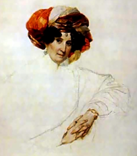 («Портрет графини М.Г. Разумовской» («Портрет неизвестной в тюрбане»), написанный Карлом Брюлловым)