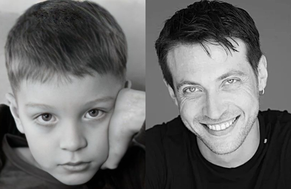 на фото Кирилл Сафонов в детстве и в молодости 