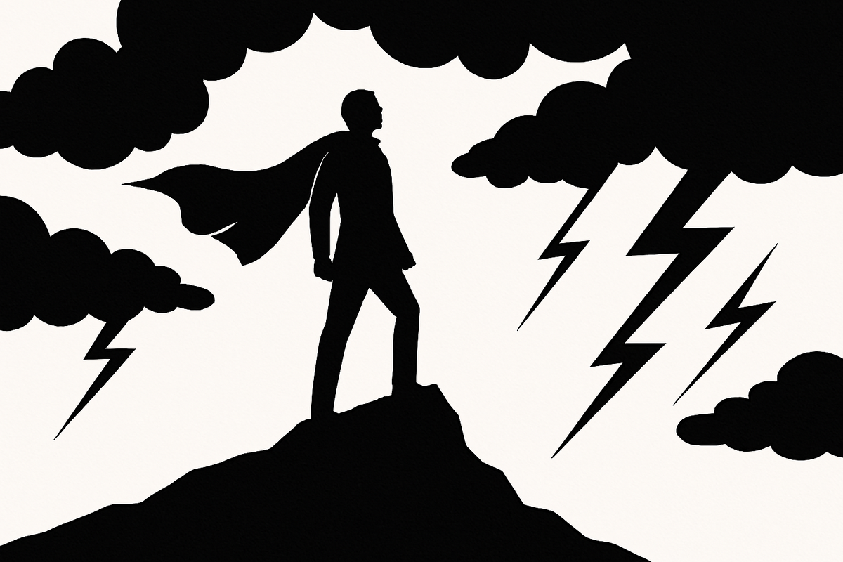 Смелость перед бурей: человек, который не знает страха, даже на вершине в шторм