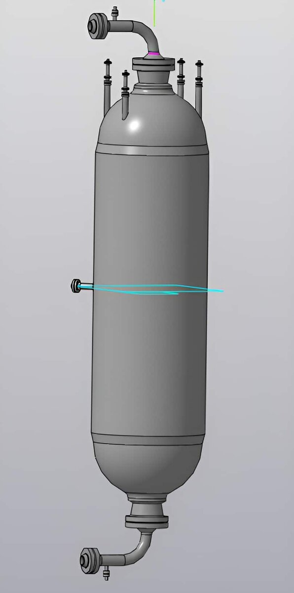    3D-модель двухступенчатого реактора для переработки нефти / © Макар Ромашкин, пресс-служба ПНИПУ