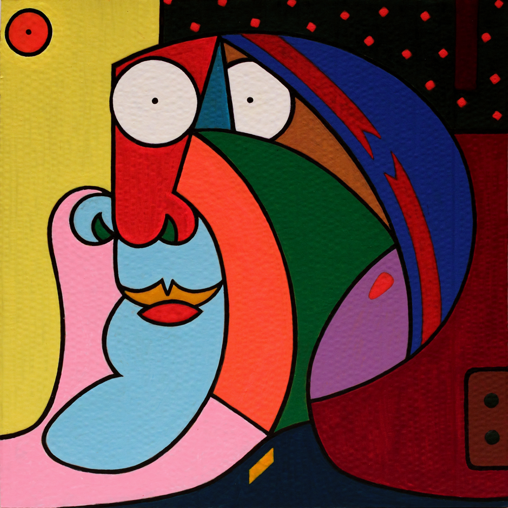 Дора и Объект (С) 0058 - бумажный картон - акрил 50 Х 50