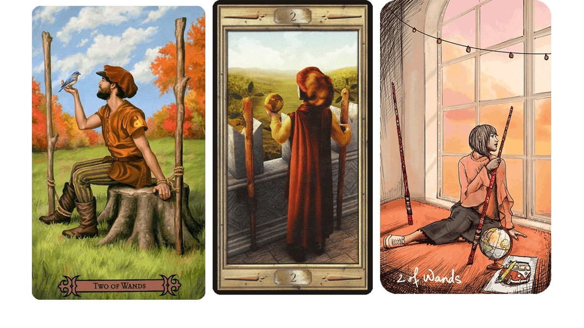 Двойка жезлов в разных колодах