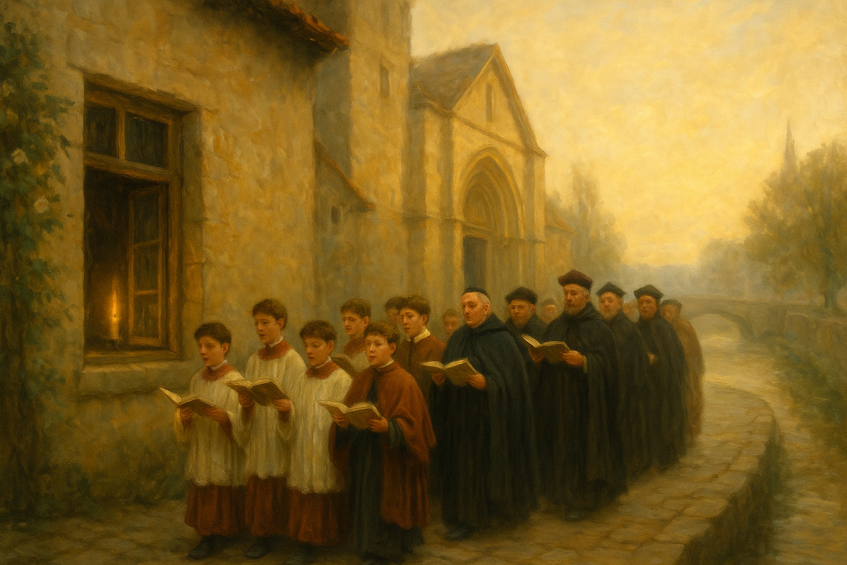 Городская процессия в Конде-сюр-л’Эско, начало XVI века.