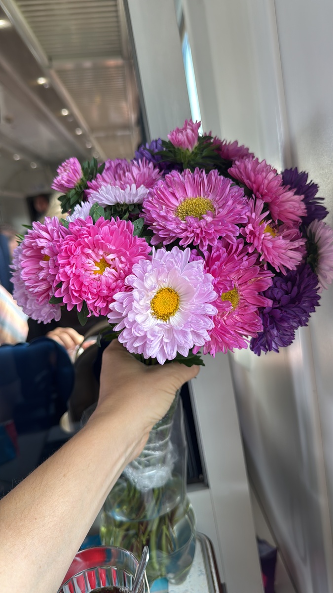 Вот такой букет собрала Яне у мамы в полисаднике