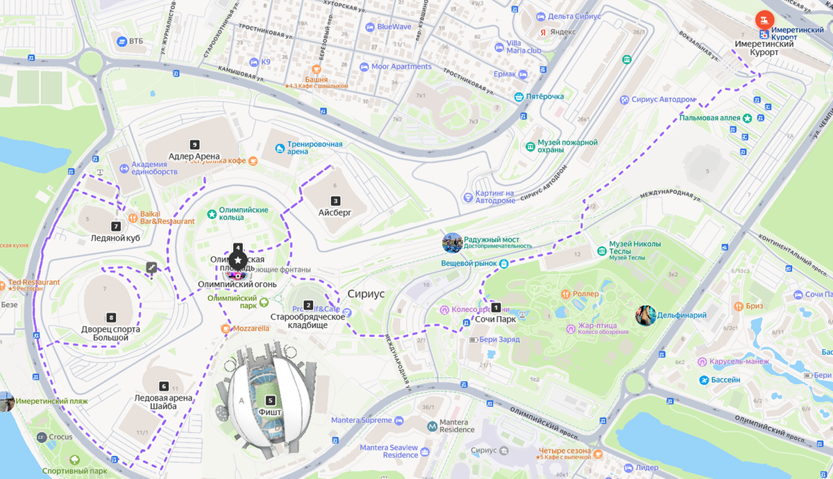 Маршрут на карте