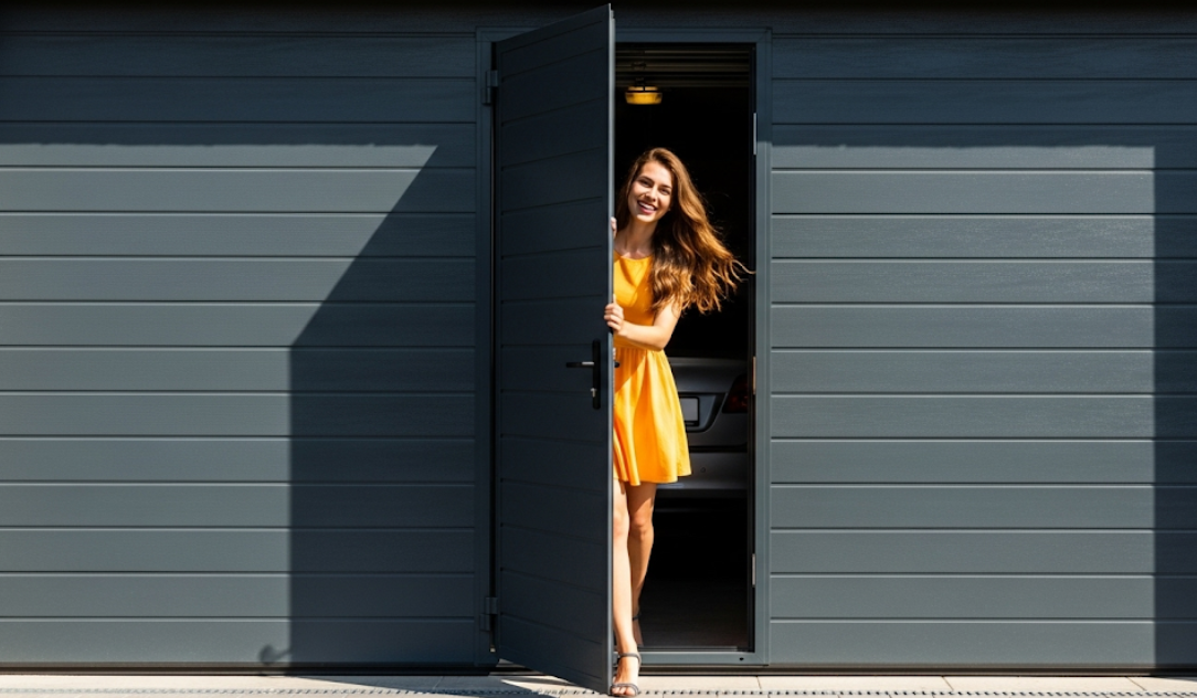 Отдельная калитка в гаражных воротах