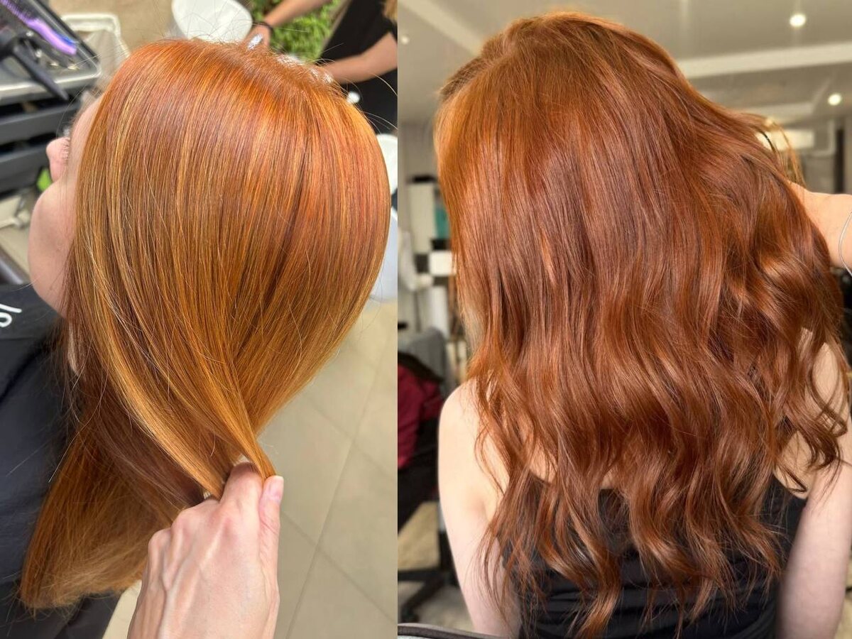 окрашивание в один тон от парикмахеров салона 