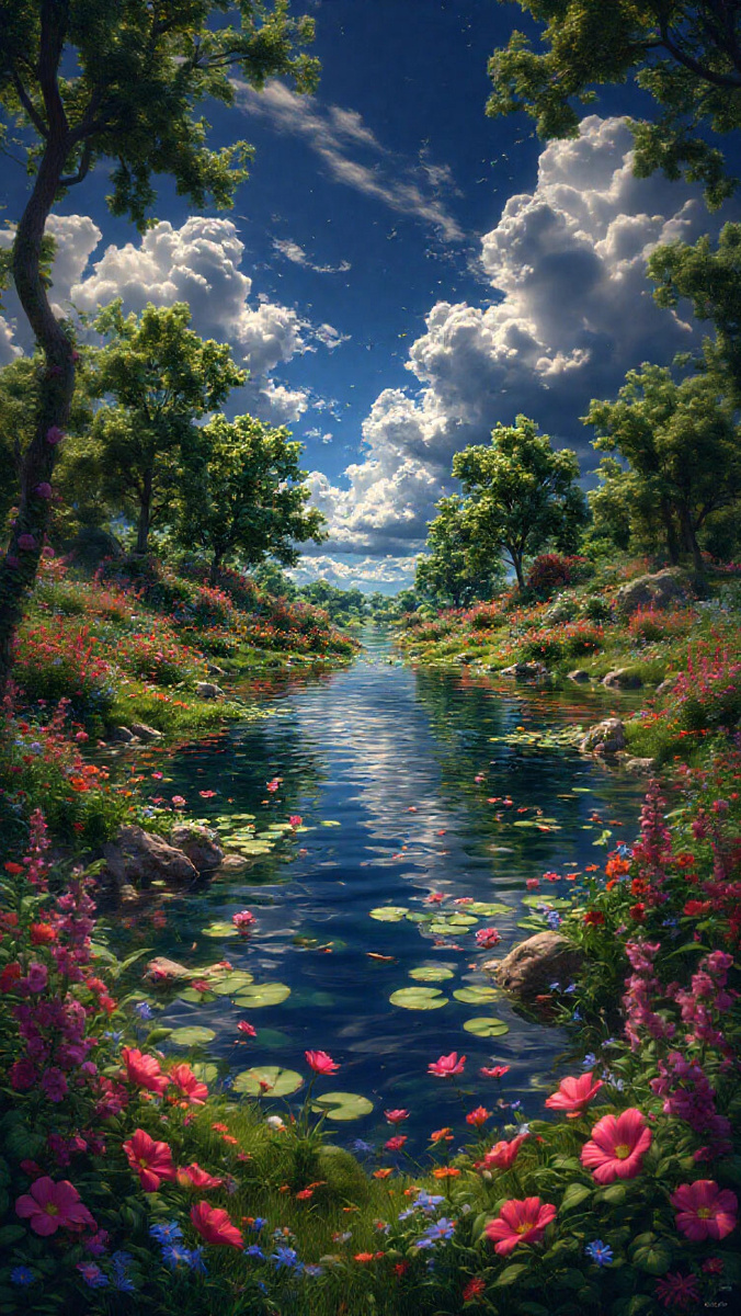 ИИ художник: Ворогушин Алексей Геннадьевич. Красивый пейзаж. Нейрохудожник. Современное искусство. Изображение создано при помощи нейронной сети Шедеврум. Ссылка на генерацию: