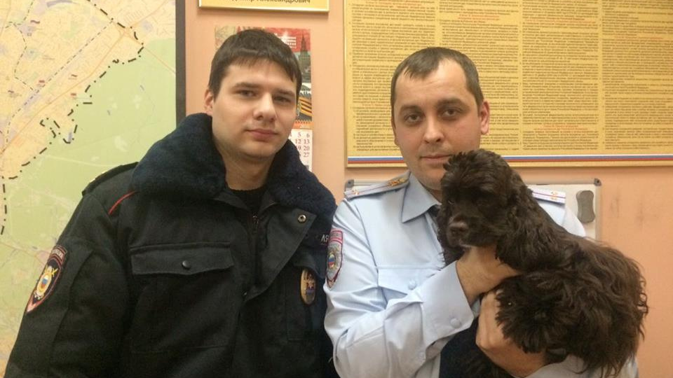 В Москве полицейские не дали замерзнуть щенку