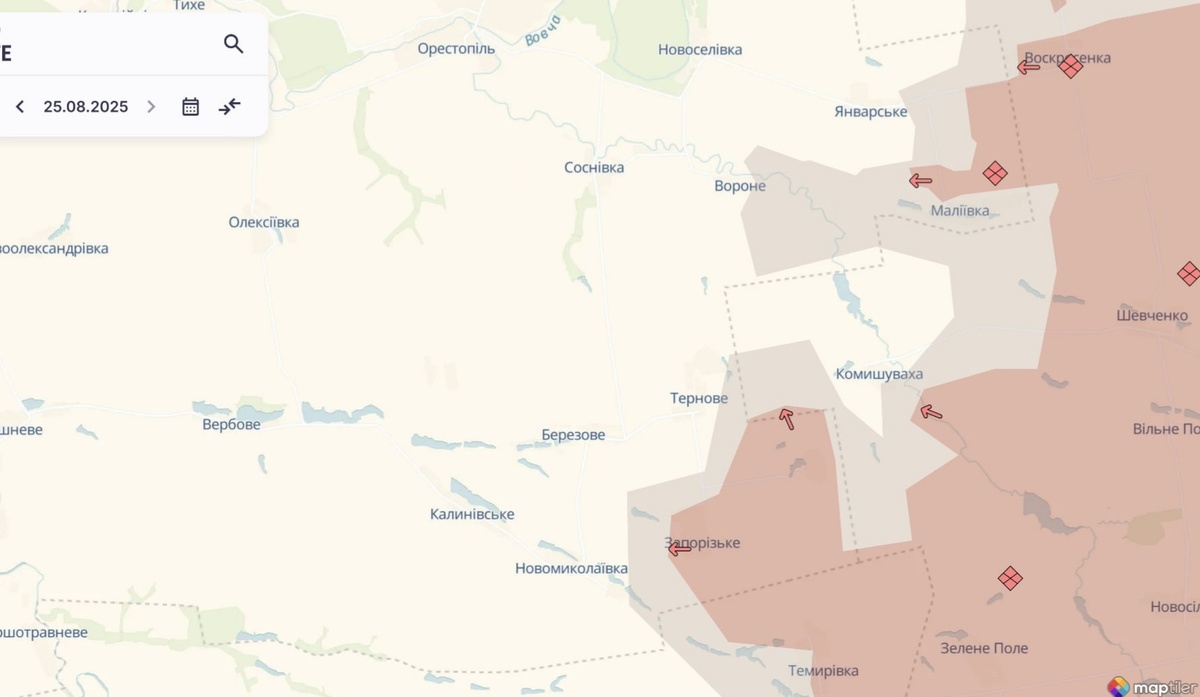 Изменения на линии фронта в Днепропетровской области — DeepStateMAP