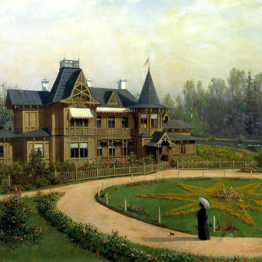 Дача как место культурной жизни дворянства: прогулки, салоны, цветники.