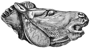 Голова лошади. Резьба по кости. Пещера Мас-д’Азиль, департамент Арьеж. IX–VII вв. до н. э.