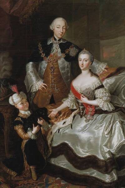 Анна Розина де Гаск. Семейный портрет Петра Федоровича и Екатерины Алексеевны.