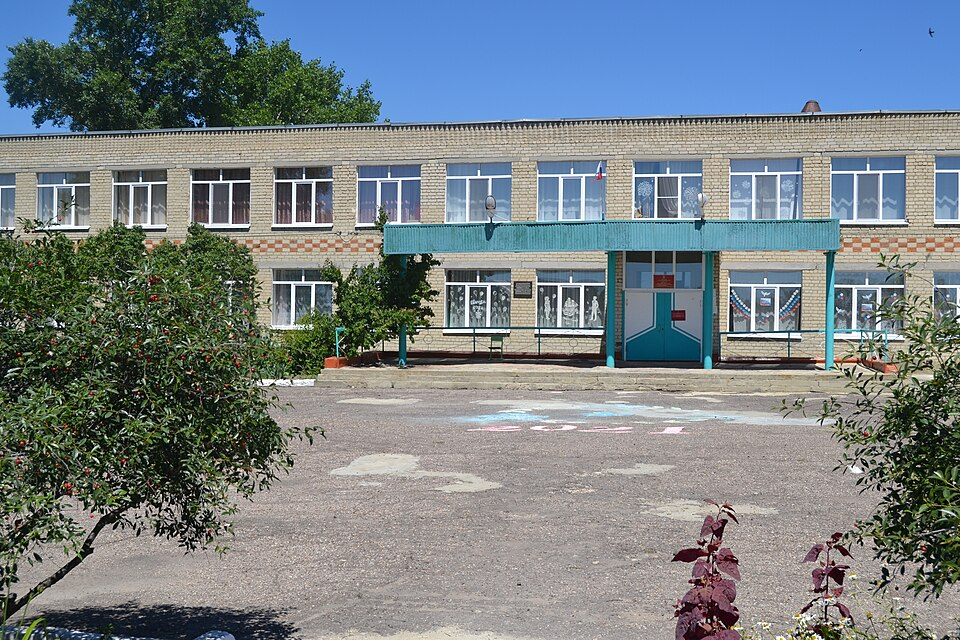 На фото школа с. Рыбушка в Саратовской области