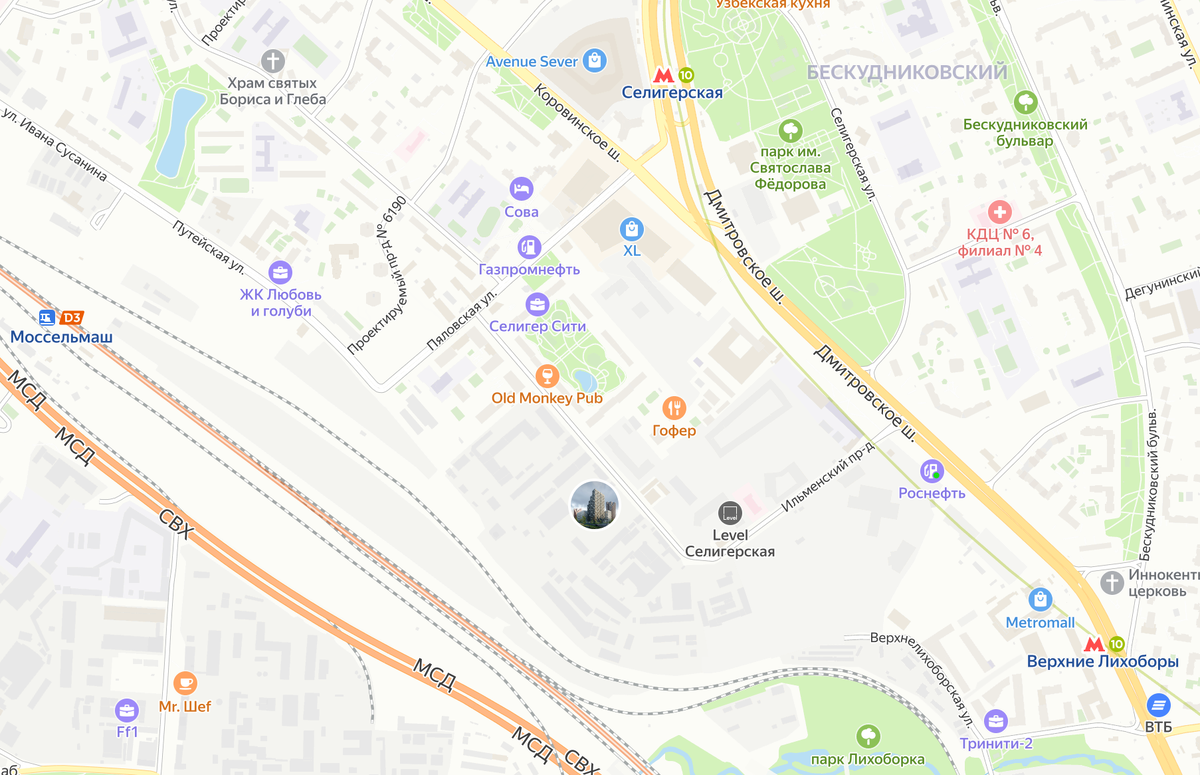 ЖК «Онежский вал» на карте